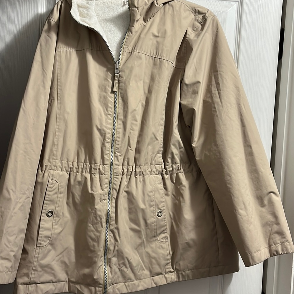 Fur lined rain jacket.